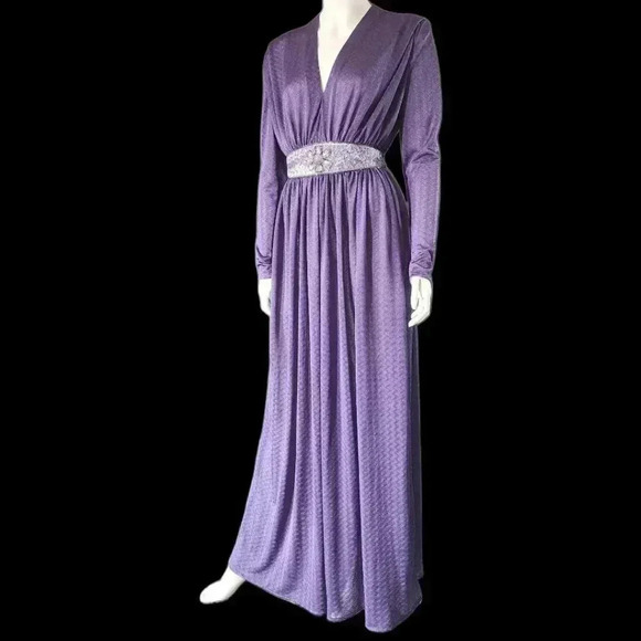 Vintage 70s Sequin Shubette of London Party Dress S/XS - Picture 2 of 10